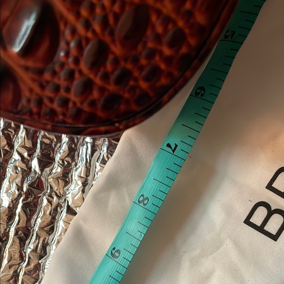 Brahmin Rich Brown Embossed Crossbody Bag - Picture 8 of 9